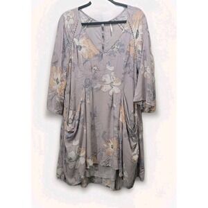 Free People Womens Eyes on‎ You Mini Dress Size 10 Florals Pockets Boho Festival